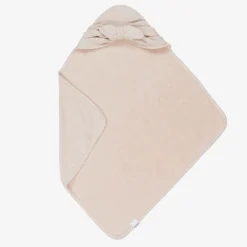 Elodie Towels & Robes*Baby Girls Pink Hooded Cotton Towel PowderPinkBow