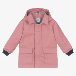 Petit Bateau Coats & Jackets*Baby Girls Pink Hooded Raincoat