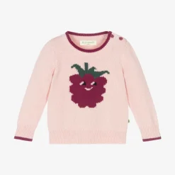 The Bonniemob Tops*Baby Girls Pink Knitted Cotton Jumper
