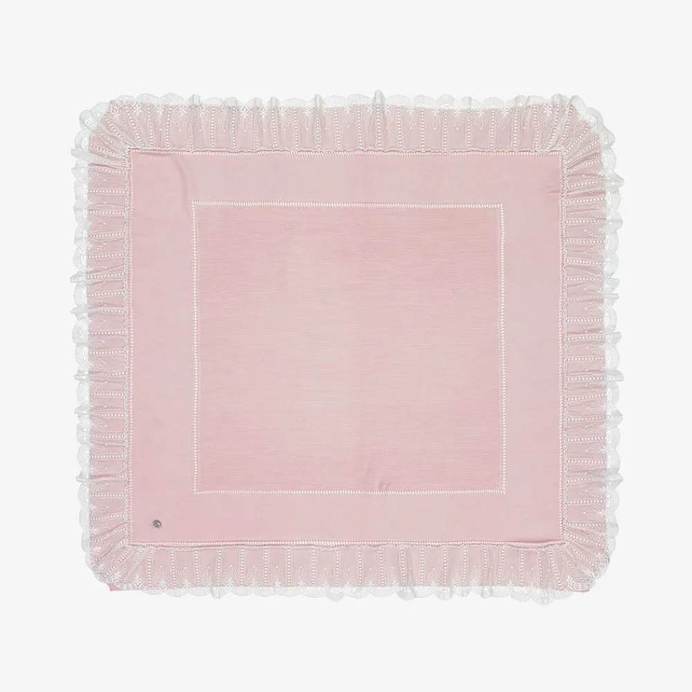 Artesanía Granlei Gifts*Baby Girls Pink Lace Trim Blanket (105cm)