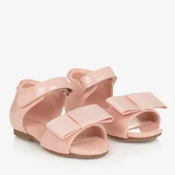 Age of Innocence Sandals|Sandals*Baby Girls Pink Leather Bow Sandals