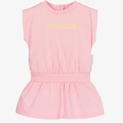 Moncler Enfant Dresses*Baby Girls Pink Logo Dress