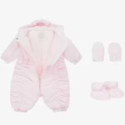 Emile et Rose Snowwear*Baby Girls Pink Padded Snowsuit