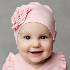 Lemon Loves Layette Hats*Baby Girls Pink Pima Cotton Hat RoseShadow