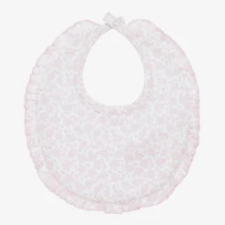 Kissy Kissy Feeding Accessories*Baby Girls Pink Pima Cotton Summer Gardens Bib