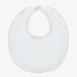 Kissy Kissy Feeding Accessories*Baby Girls Pink Pima Cotton Summer Gardens Bib
