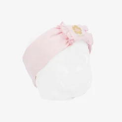 AIGNER Hair Accessories*Baby Girls Pink Pima Cotton Bow Headband