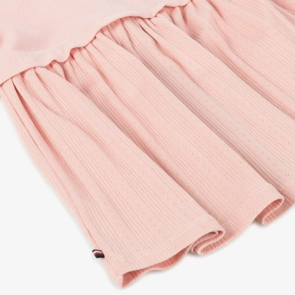 Tommy Hilfiger Dresses*Baby Girls Pink Piqué & Pointelle Dress