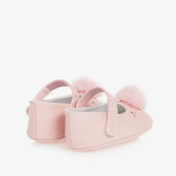 Mayoral Newborn Pre Walkers|Pre Walkers*Baby Girls Pink Pom-Pom Pre-Walker Shoes