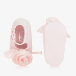 Monnalisa Pre Walkers|Pre Walkers*Baby Girls Pink Rose Pre-Walker Shoes