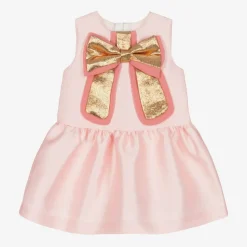 Hucklebones London Dresses*Baby Girls Pink Satin Bow Dress