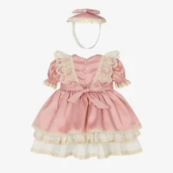 Andreeatex Dresses*Baby Girls Pink Satin Dress Set