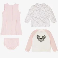 Burberry Gifts*Baby Girls Pink Thomas Bear Dress Gift Set
