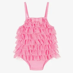 Angels Face Swimwear*Baby Girls Pink Tulle Frill Swimsuit (UPF50+) Rose
