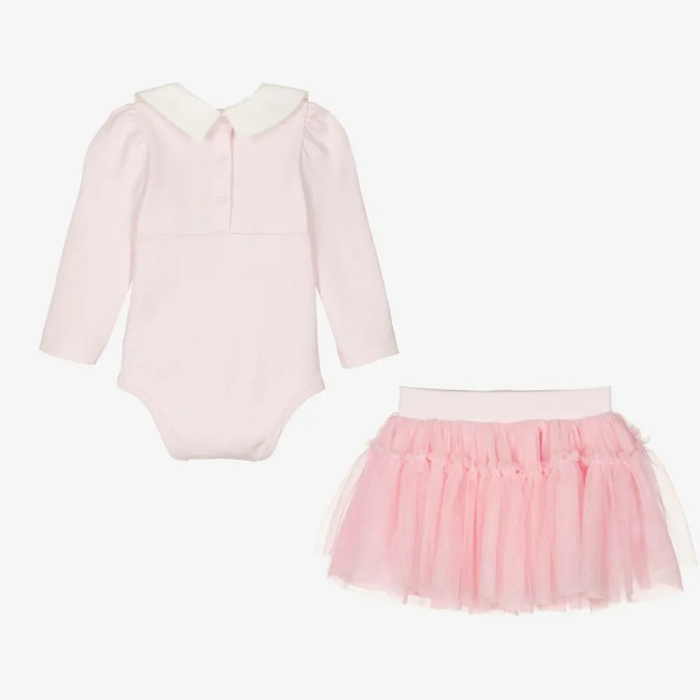 Monnalisa Outfit Sets|Outfit Sets*Baby Girls Pink Tulle Tutu Skirt Set