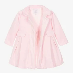 Emile et Rose Coats & Jackets*Baby Girls Pink Velour Coat & Hat Set