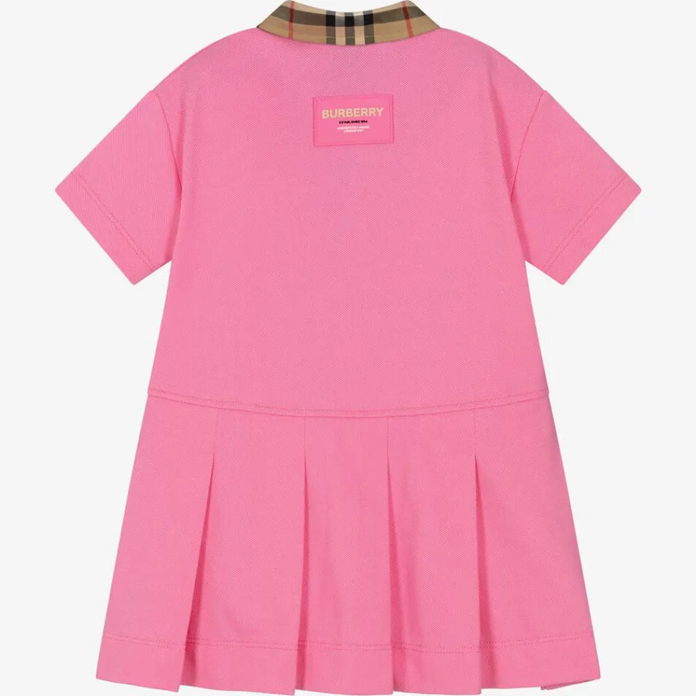 Burberry Dresses*Baby Girls Pink Vintage Check Polo Dress BubblegumPink