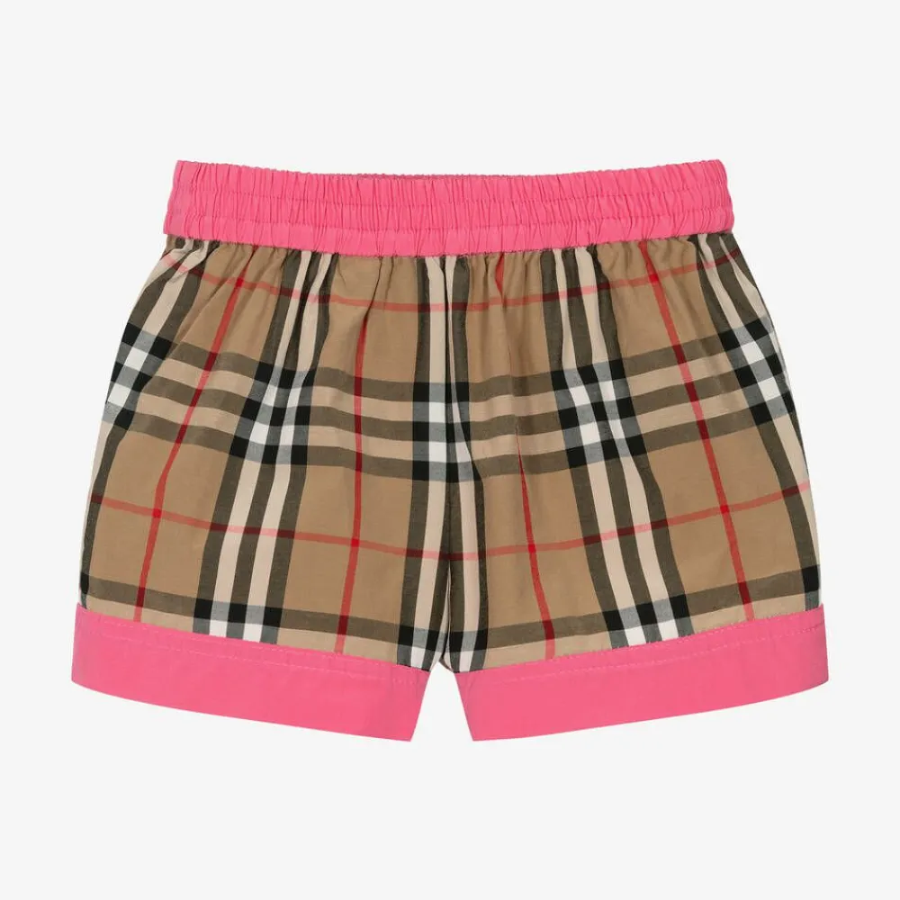 Burberry Shorts*Baby Girls Pink Vintage Check Shorts BubblegumPink