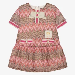 AIGNER Dresses*Baby Girls Pink Zigzag Weave Dress