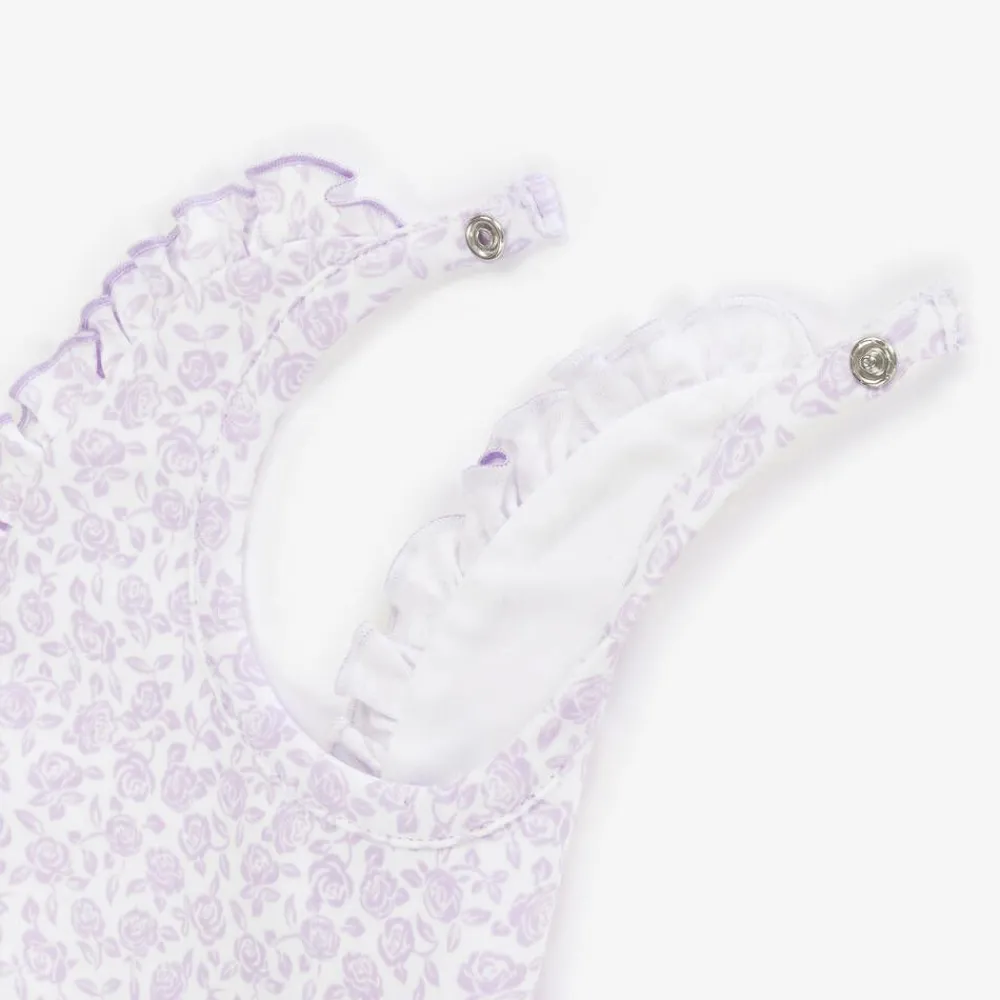 Kissy Kissy Feeding Accessories*Baby Girls Purple Pima Cotton Summer Gardens Bib