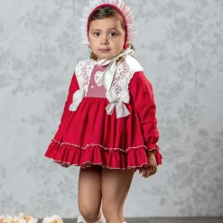 Abuela Tata Dresses|Dresses*Baby Girls Red Cotton & Lace Dress Set