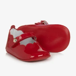 Beatrice amp; George Traditional Shoes*Baby Girls Red Leather Pre-Walker Shoes