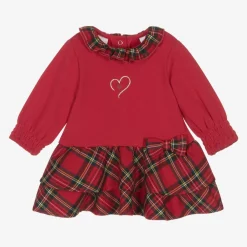 iDO Mini Dresses|Dresses*Baby Girls Red Tartan Cotton Dress