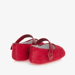 Mayoral Newborn Pre Walkers|Pre Walkers*Baby Girls Red Velvet Pre-Walker Shoes