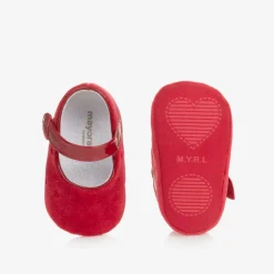 Mayoral Newborn Pre Walkers|Pre Walkers*Baby Girls Red Velvet Pre-Walker Shoes