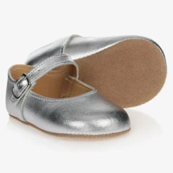 Early Days Pre Walkers|Pre Walkers*Baby Girls Silver Leather Pre-Walker Shoes