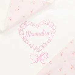 Monnalisa Gifts*Baby Girls White & Pink Cotton Blanket (87m)