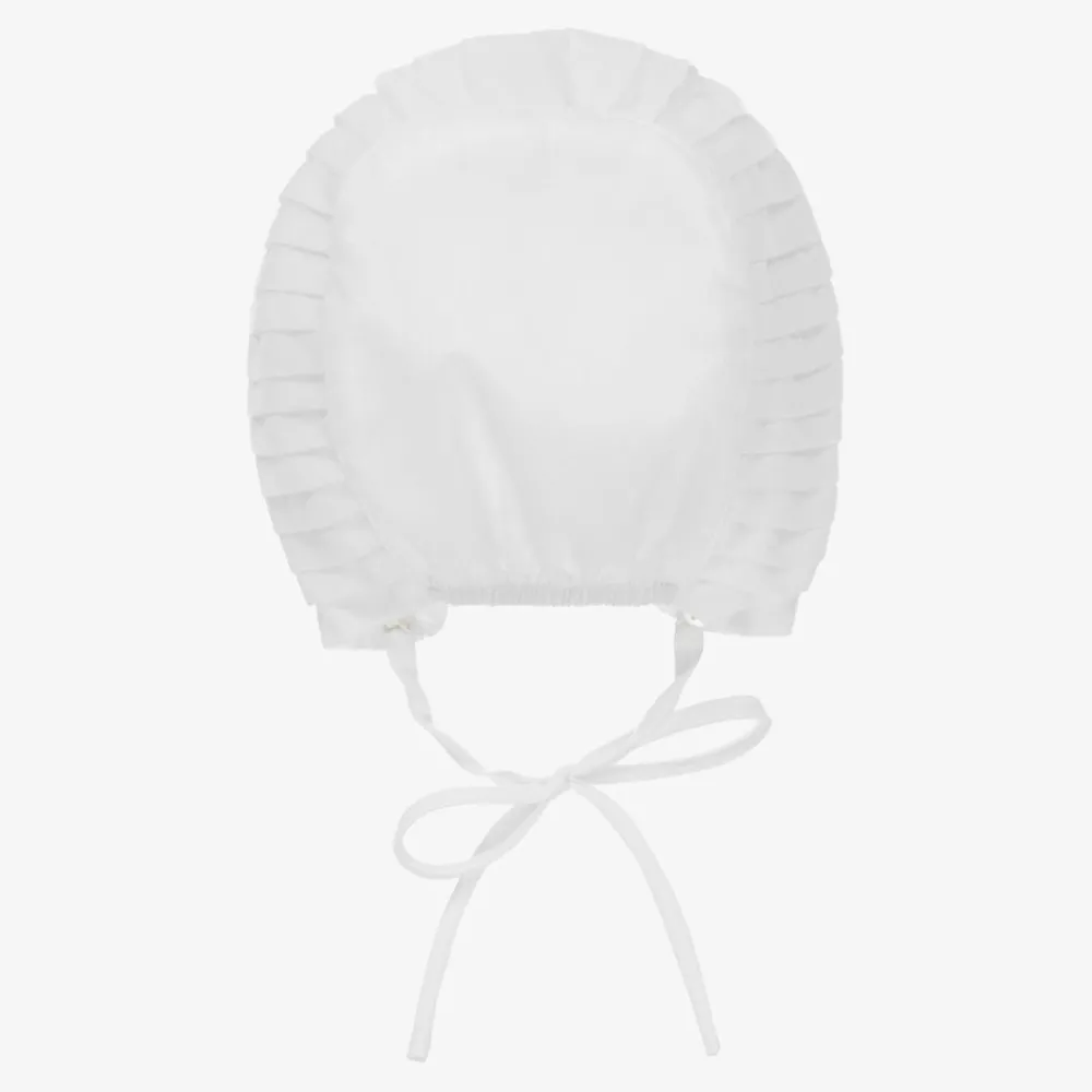 Sarah Louise Hats*Baby Girls White Bonnet