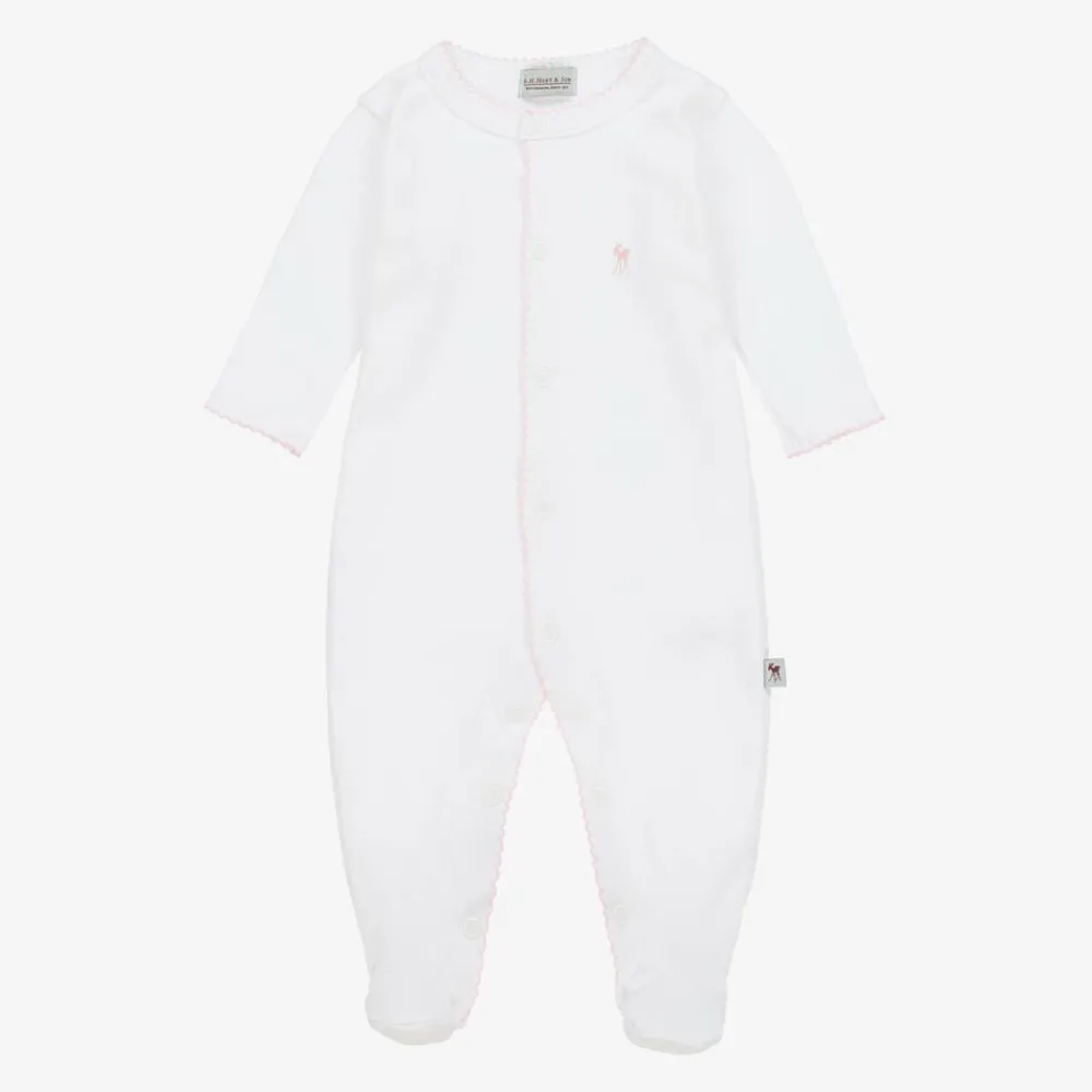 G.H.Hurt amp; Son Gifts|Babysuits*Baby Girls White Cotton & Pink Wool Gift Set