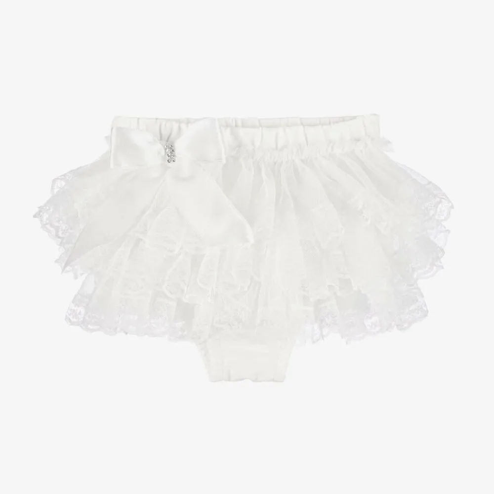 Beau KiD Shorts|Shorts*Baby Girls White Cotton Bloomer Shorts