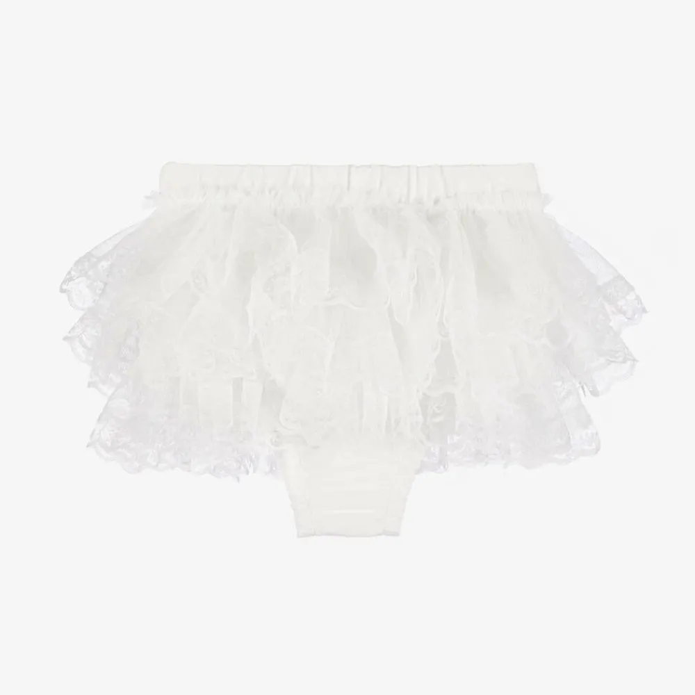 Beau KiD Shorts|Shorts*Baby Girls White Cotton Bloomer Shorts