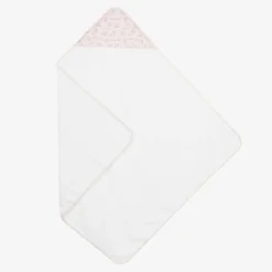 Babidu Towels & Robes*Baby Girls White Cotton Hooded Towel (100cm)