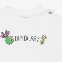 Burberry Tops*Baby Girls White Cotton T-Shirt