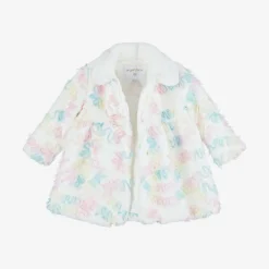 Angels Face Coats & Jackets*Baby Girls White Faux Fur & Tulle Coat SnowdropPastel