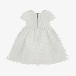 Graci Dresses*Baby Girls White Glittery Star Dress
