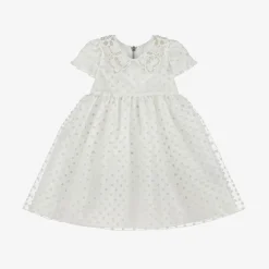 Graci Dresses*Baby Girls White Glittery Star Dress