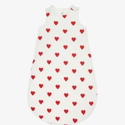 Petit Bateau Sleeping Accessories*Baby Girls White Hearts Sleeping Bag