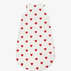 Petit Bateau Sleeping Accessories*Baby Girls White Hearts Sleeping Bag