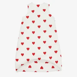 Petit Bateau Sleeping Accessories*Baby Girls White Hearts Sleeping Bag