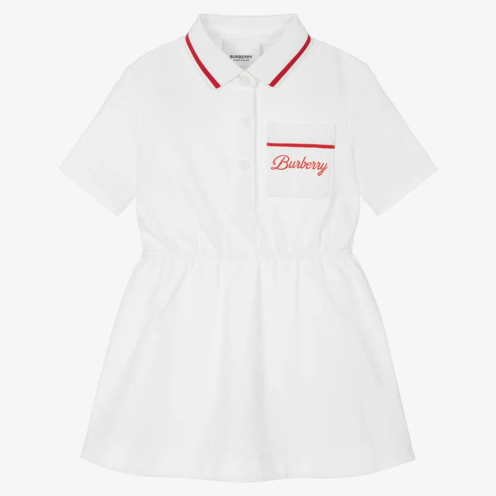 Burberry Dresses*Baby Girls White Logo Polo Dress