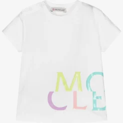 Moncler Enfant Tops*Baby Girls White Logo T-Shirt