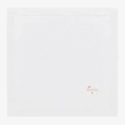 Paint My Dreams Gifts*Baby Girls White Personalised Cotton Blanket (88cm)