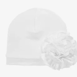 Lemon Loves Layette Hats*Baby Girls Pima Cotton Hat White