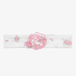 Kissy Kissy Hair Accessories*Baby Girls White Pink Rose Scrolls Headband