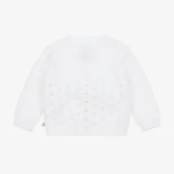 The Little Tailor Tops*Baby Girls White Pointelle Cardigan