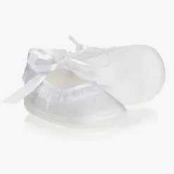 Early Days Pre Walkers|Pre Walkers*Baby Girls White Silk Shoes